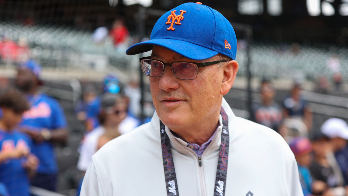 New York Mets owner Steve Cohen on the field before a game against the Atlanta Braves at Truist Park.