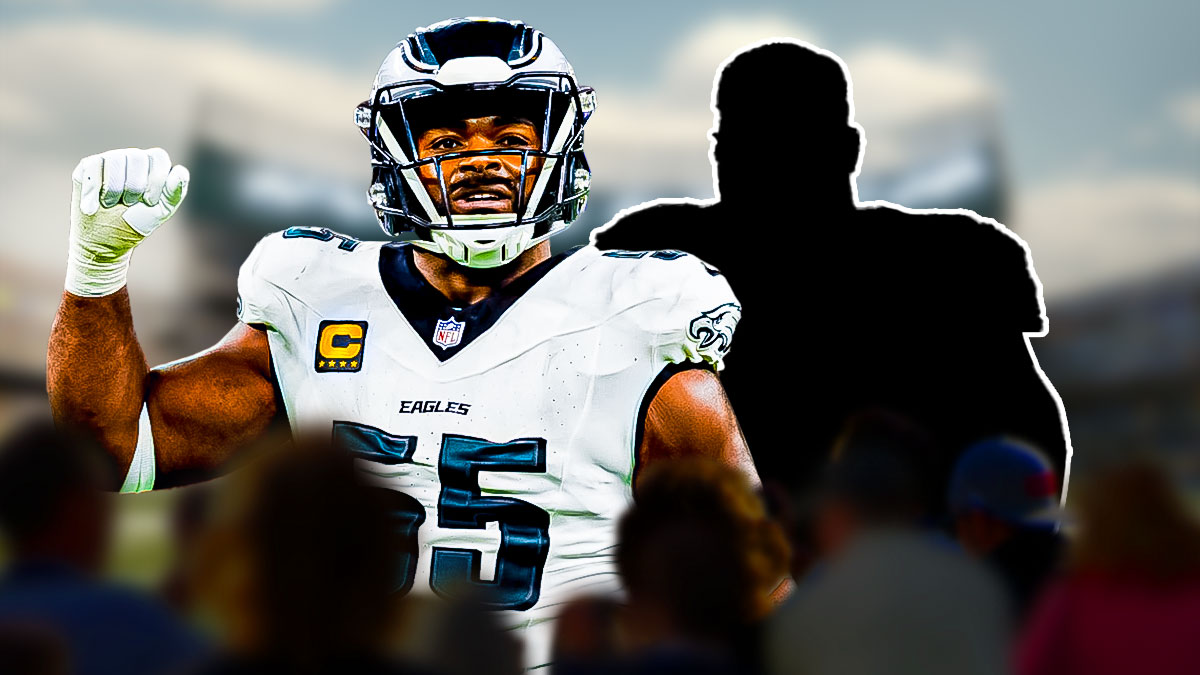 Brandon Graham next to the blacked-out silhouette of Genard Avery