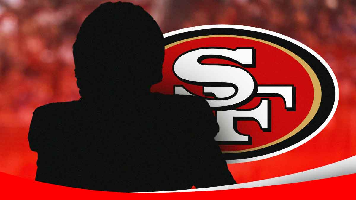 silhouette of Jake Moody beside San Francisco 49ers logo