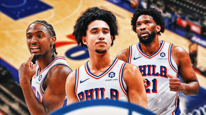 76ers Line Up 76ers Star Joel Embiid Falls During Warmups But Remains