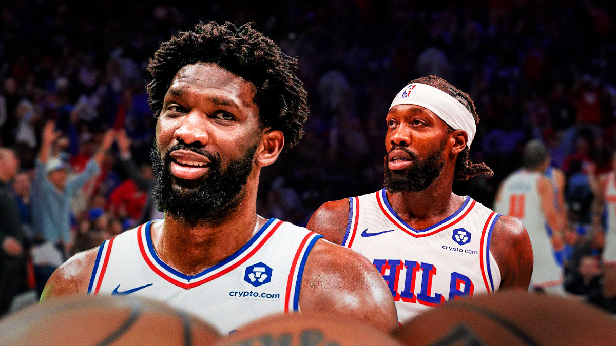 Patrick Beverley and Joel Embiid.