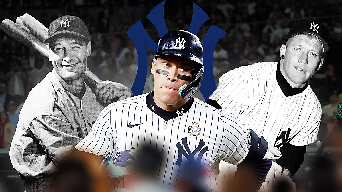 Yankees' Aaron Judge next to Mickey Mantle and Lou Gerig after AL MVP