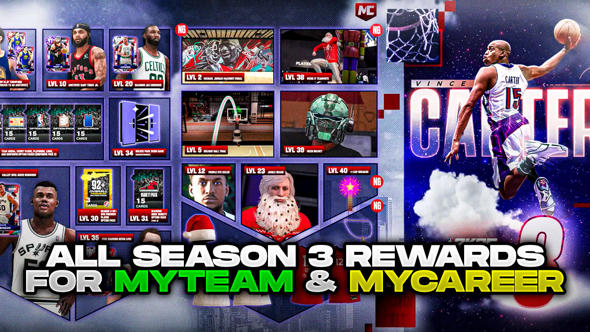 All MyCAREER & MyTEAM Rewards for NBA 2K25 Season 3