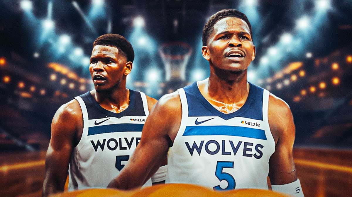 Timberwolves' Anthony Edwards with confused expression
