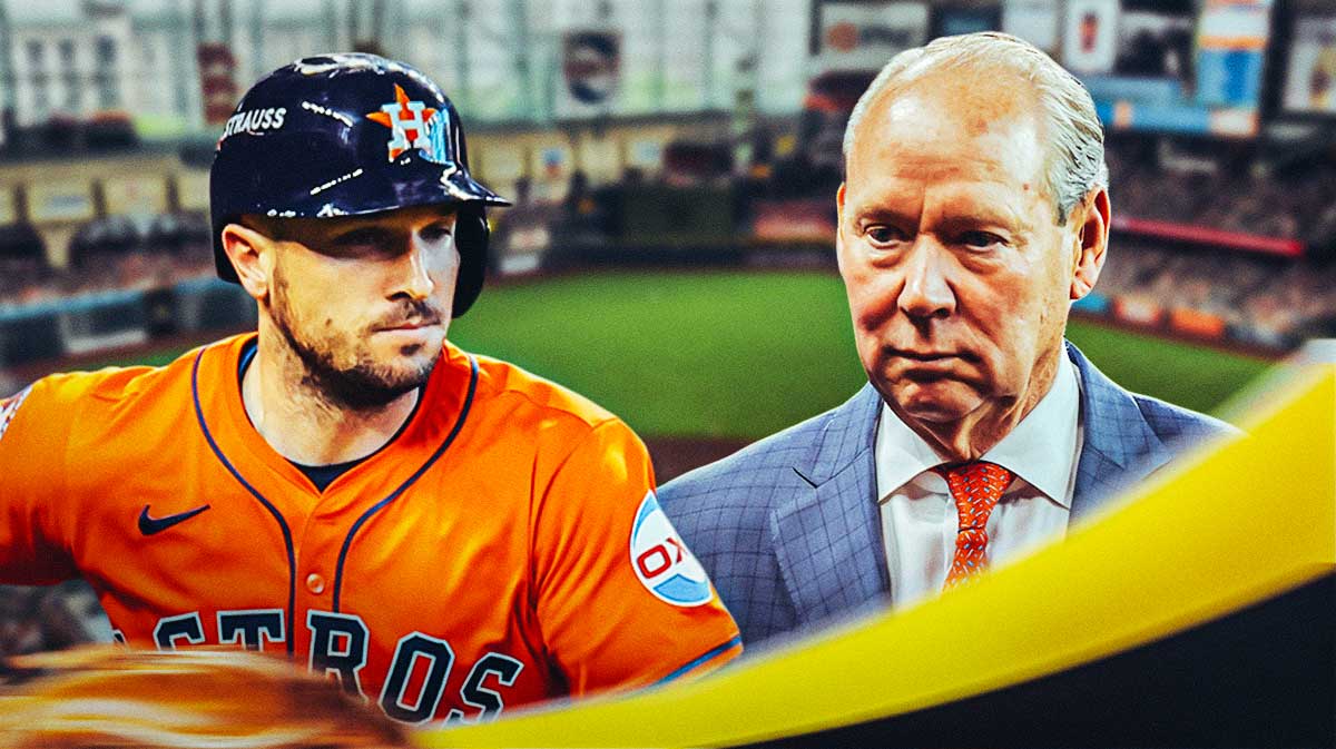 Photo: Jim Crane looking at Astros' Alex Bregman in action