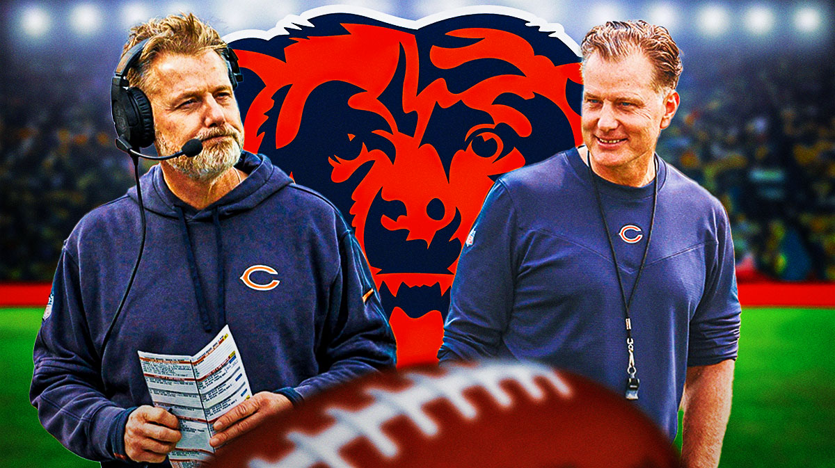 Bears Matt Eberflus looking both happy and disgusted
