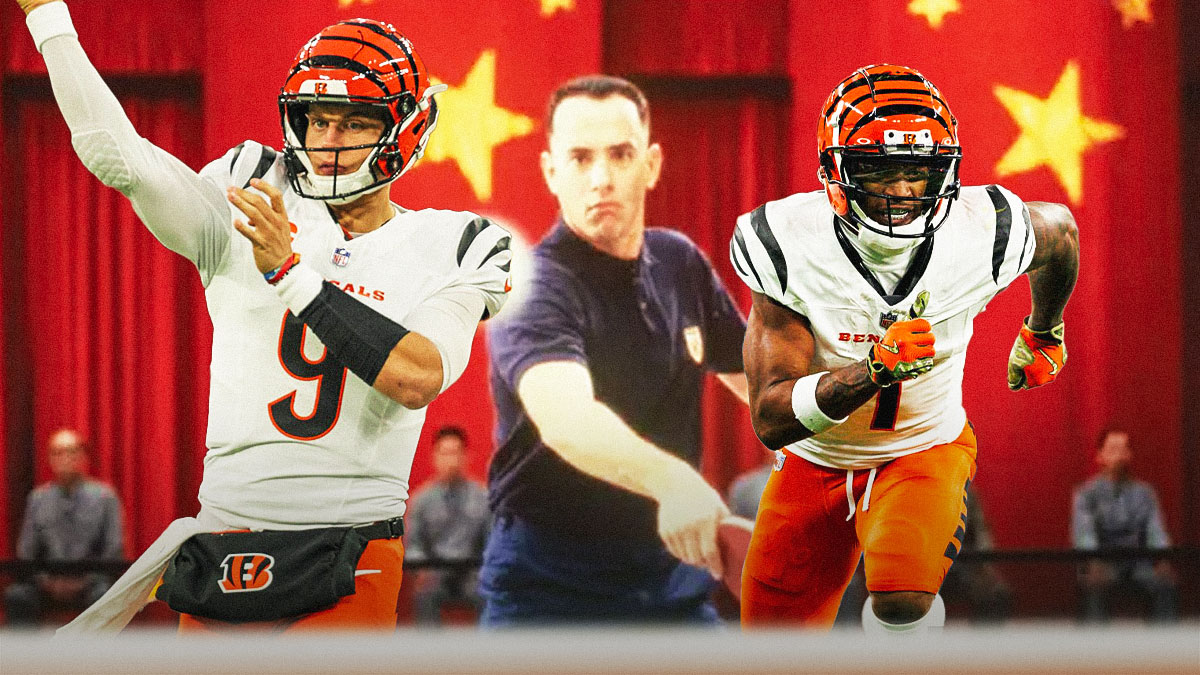 Bengals' Joe Burrow, Ja'Marr Chase and Forrest Gump playing ping pong