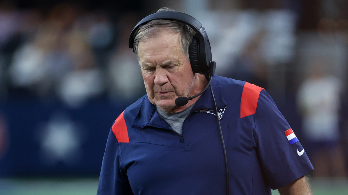New England Patriots head coach Bill Belichick during the second half against the Dallas Cowboys at AT&T Stadium.