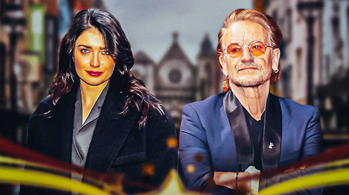 Eve Hewson, the daughter of U2 singer Bono, with Dublin, Ireland background.