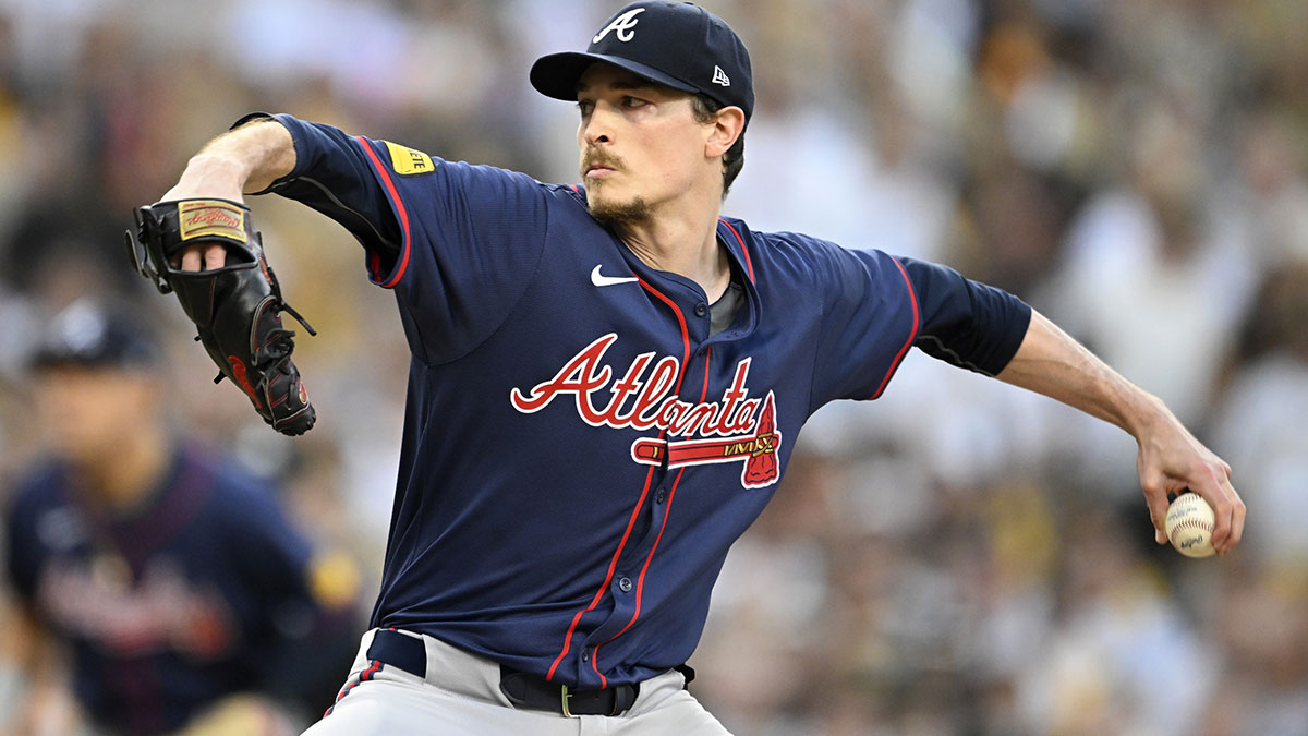 Atlanta Braves pitcher Max Fried (54) throws during the first inning of game two in the Wildcard round for the 2024 MLB Playoffs against the San Diego Padres at Petco Park