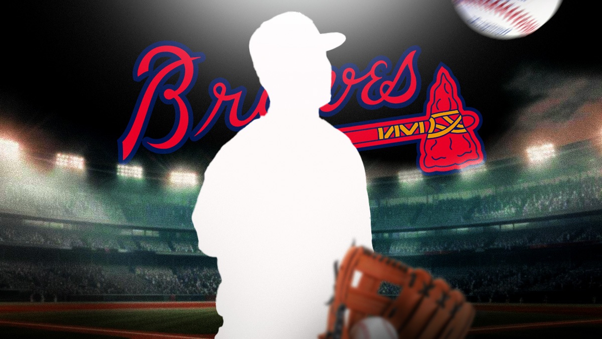 Silhouette of Connor Gillispie. Braves logo in the background.