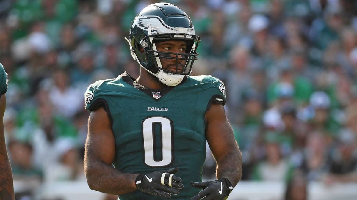 Philadelphia Eagles defensive end Bryce Huff (0) against the Cleveland Browns at Lincoln Financial Field.