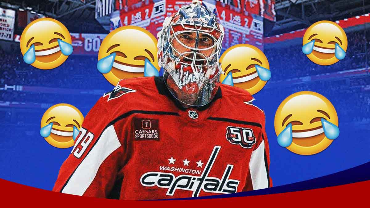 Capitals goalie Charlie Lindgren makes a mistake against the Lightning.