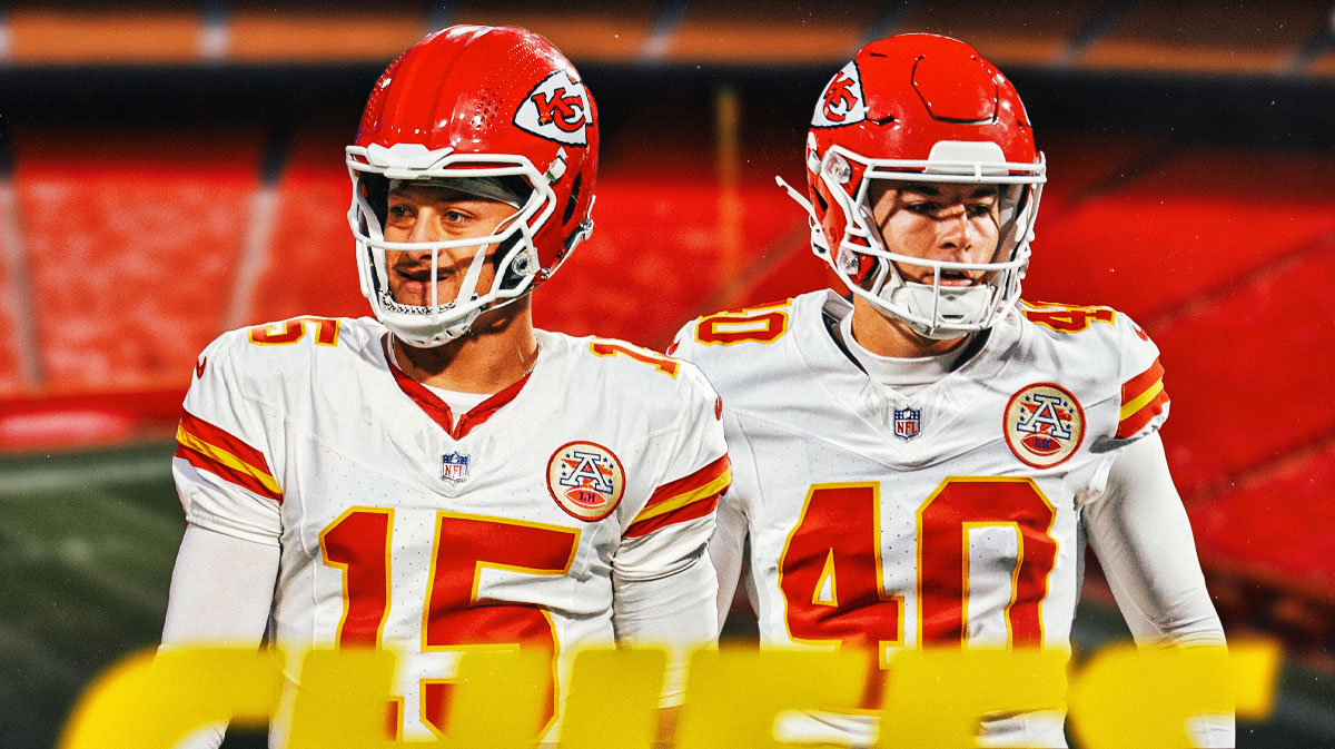 Chiefs Patrick Mahomes and Chiefs Spencer Shrader