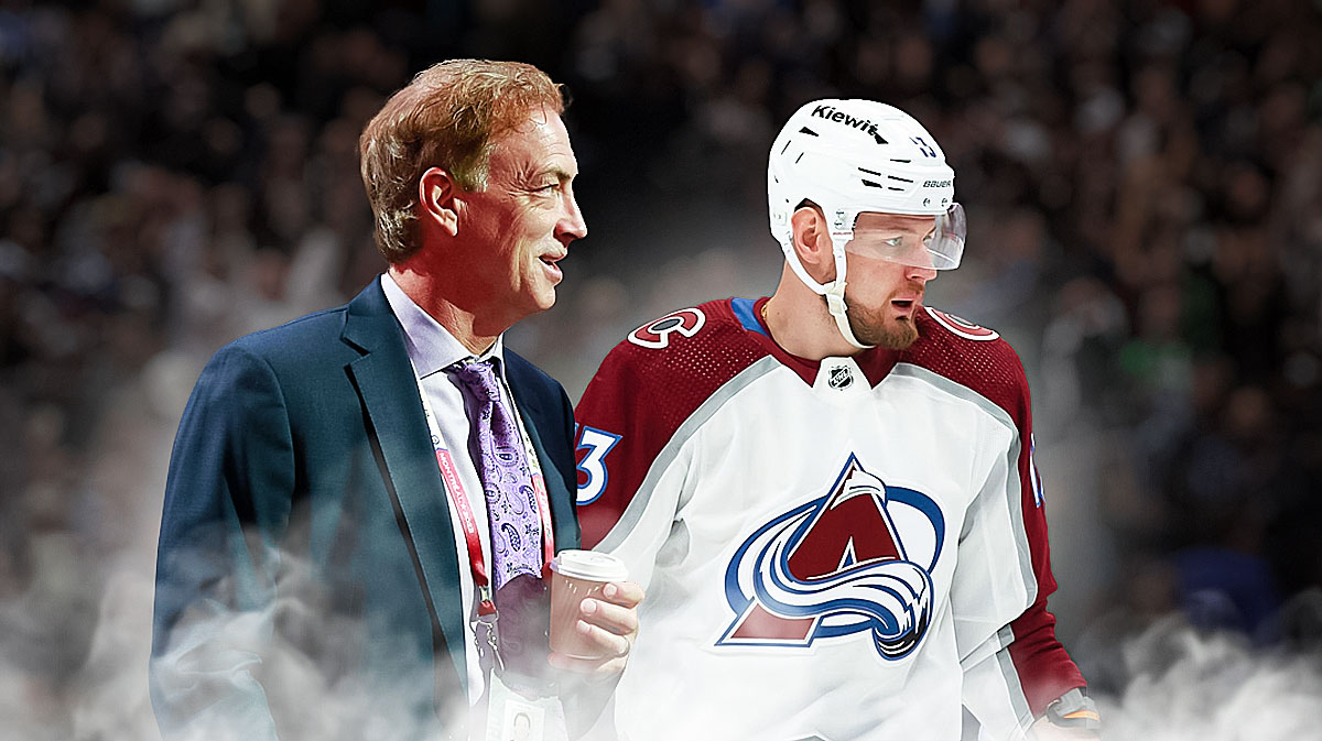 Avalanche forward Valeri Nichushkin and president Joe Sakic