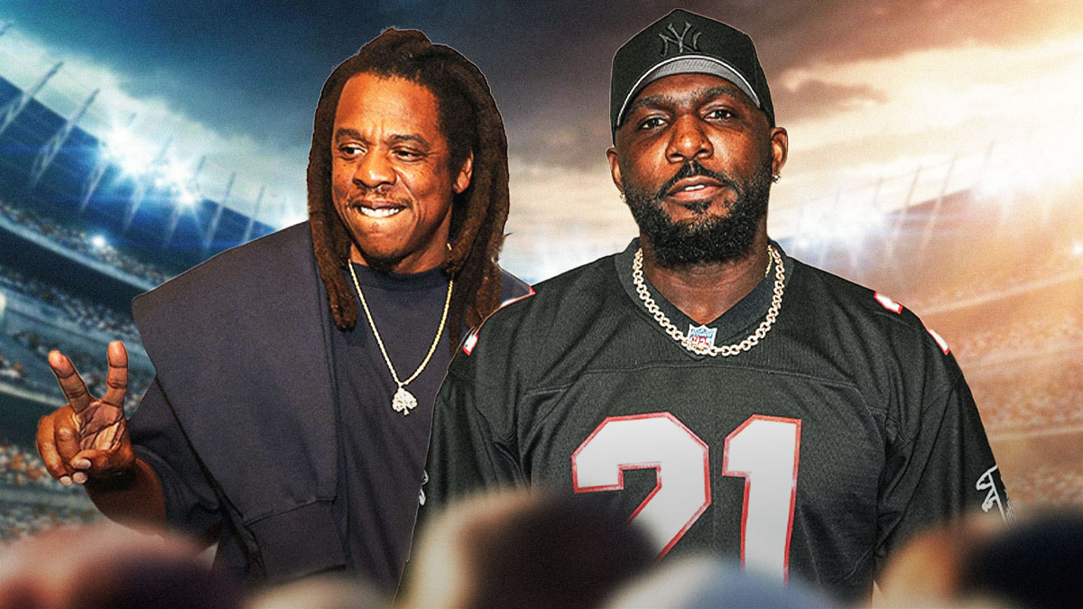Jay Z and Dez Bryant, who sat in the same suite together for Cowboys-Commanders.