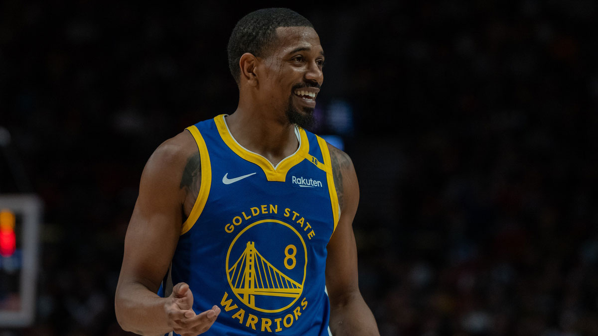 Golden State Warriors shooting guard De'Anthony Melton (8) is pictured against the Portland Trailblazers at Moda Center.