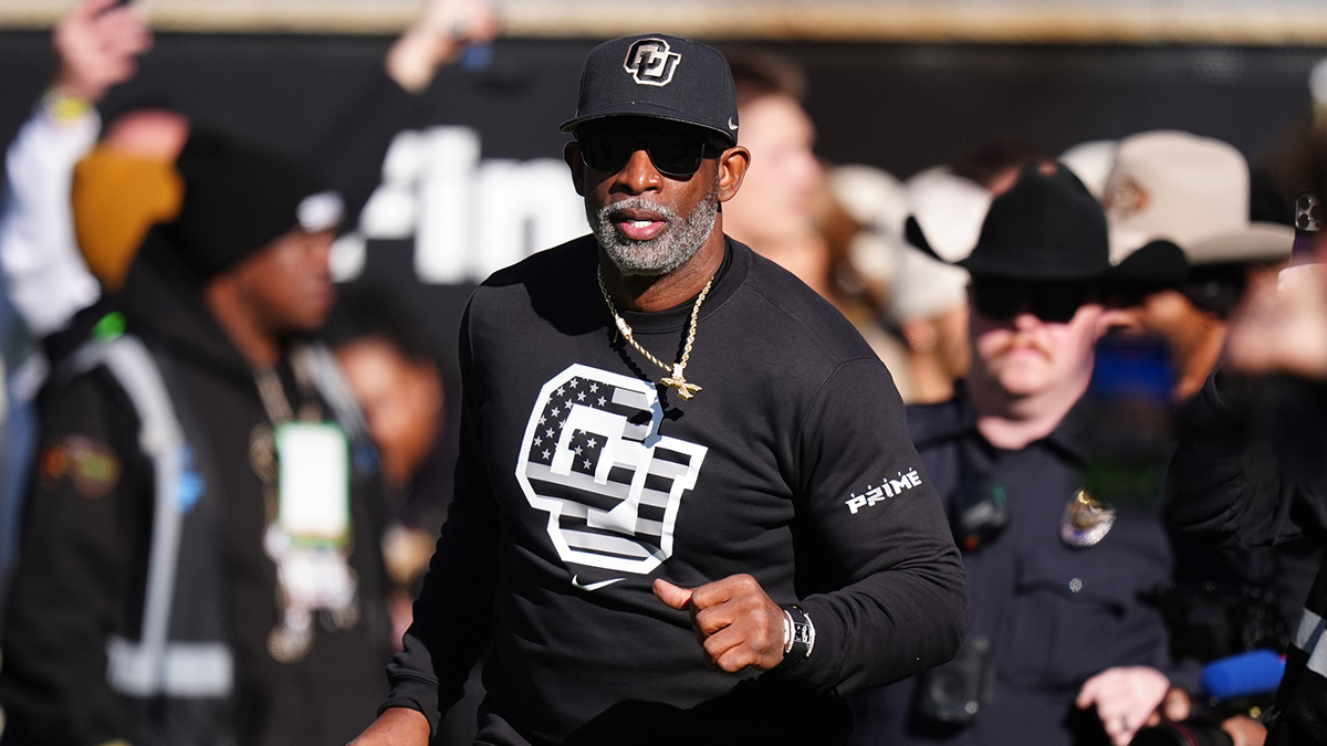 Colorado Buffaloes head coach Deion Sanders looks on before the game against the Utah Utes at Folsom Field.