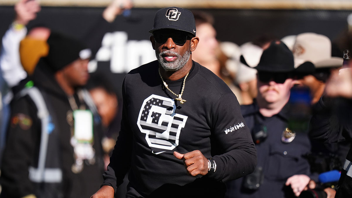 Colorado Buffaloes head coach Deion Sanders looks on before the game against the Utah Utes at Folsom Field.