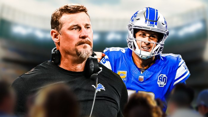 Dan Campbell and Jared Goff lead Lions to overpowering victory