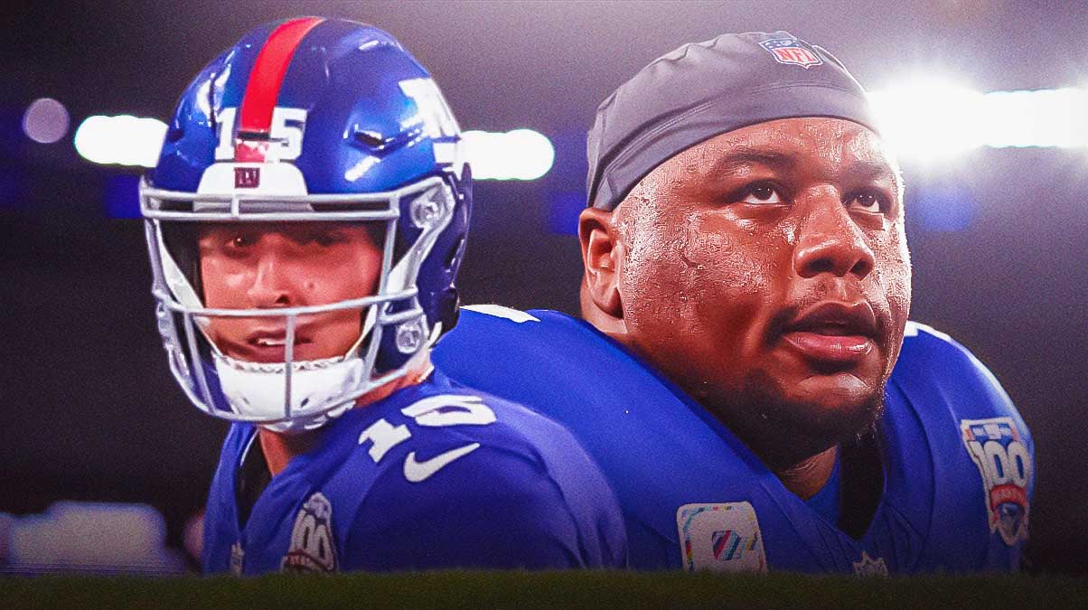 Dexter Lawrence beside Tommy DeVito