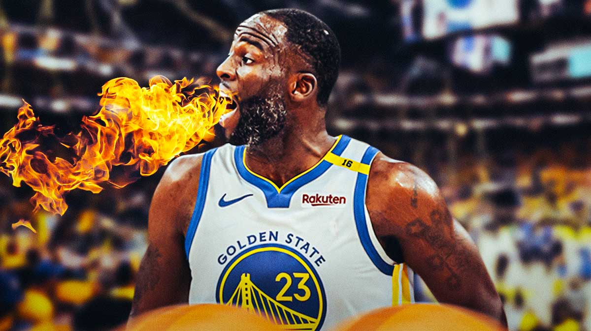 Photo: Draymond Green breathing fire in Warriors jersey