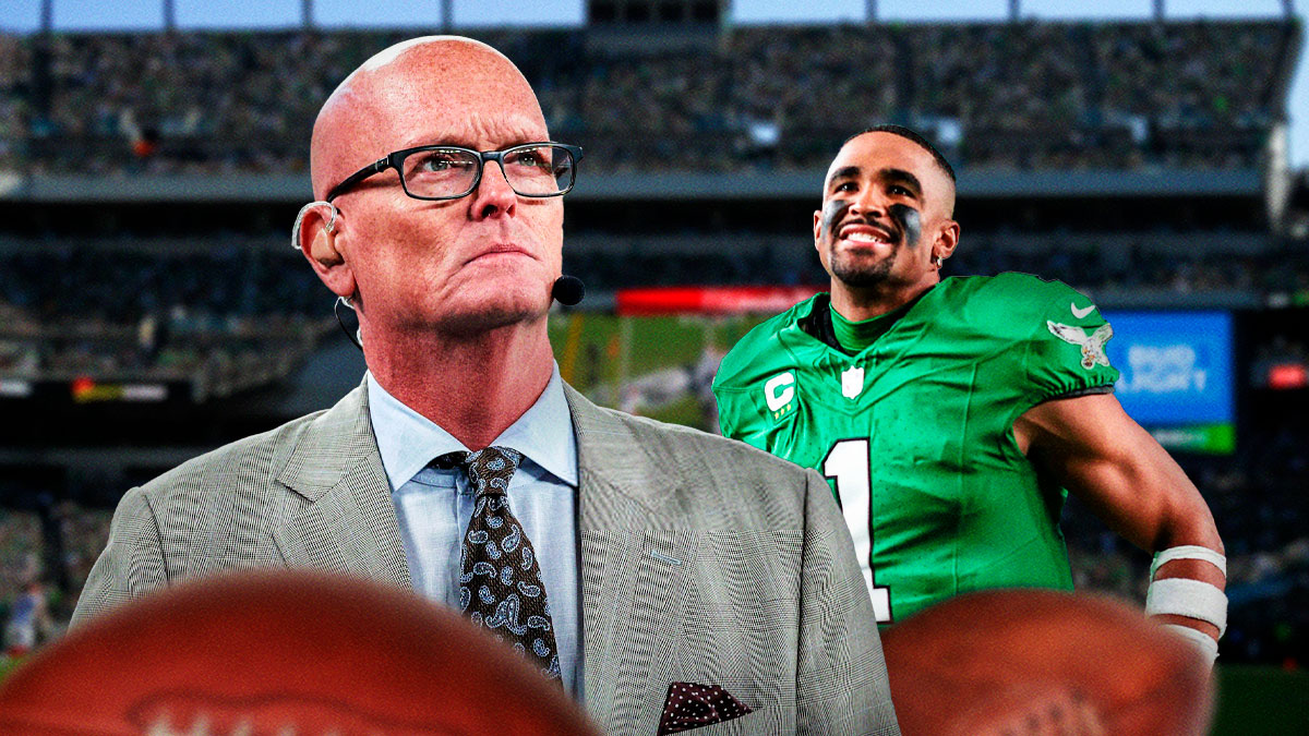 ESPN commentator Scott Van Pelt and Philadelphia Eagles quarterback Jalen Hurts