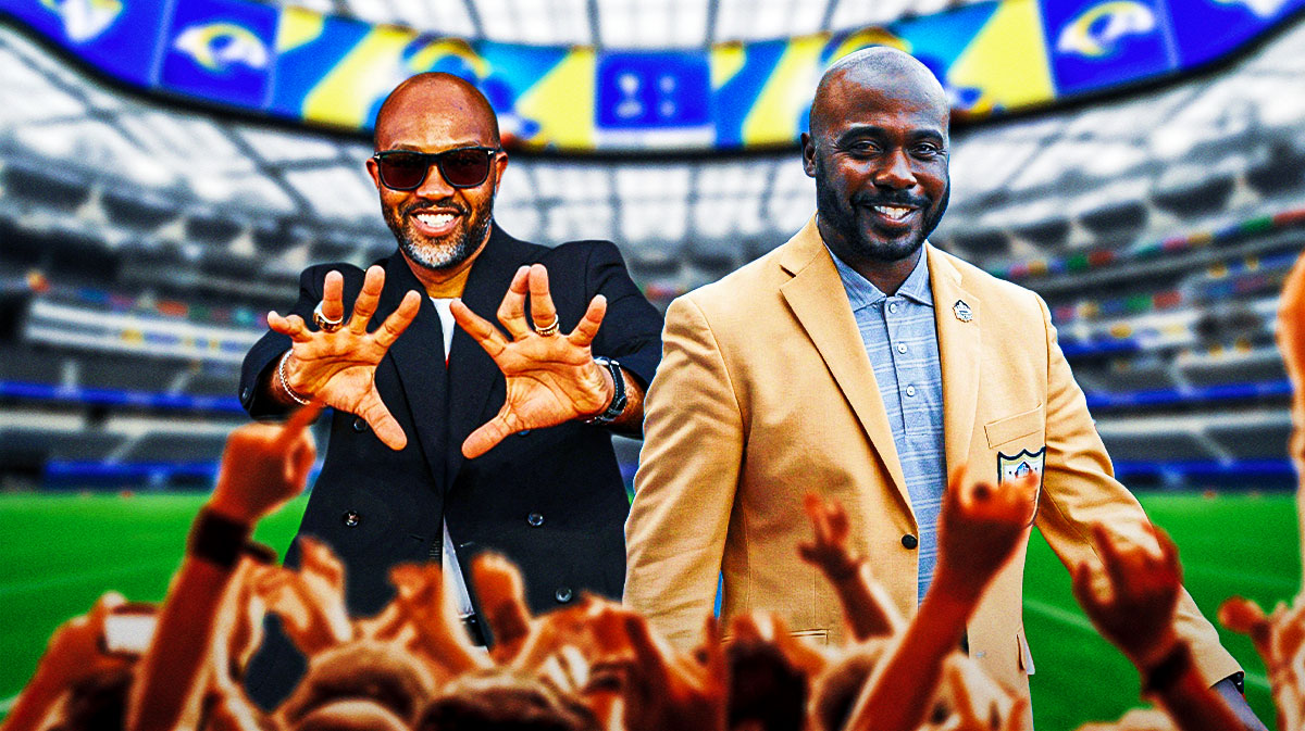 Rams legends Marshall Faulk and Torry Holt at SoFi Stadium
