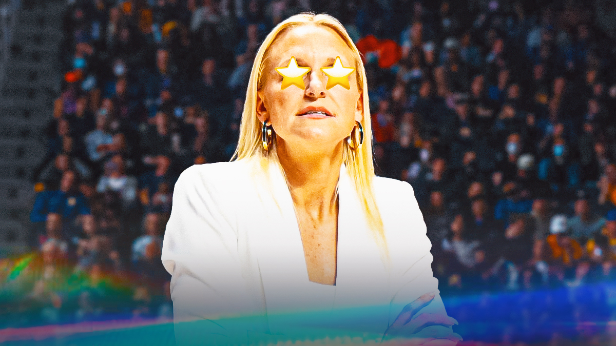 Florida State University Women's Basketball coach Brooke Wyckoff with stars in her eyes