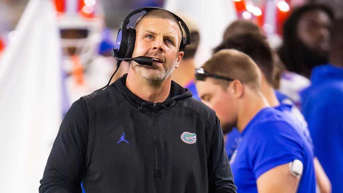 Florida Gators head coach Billy Napier walks the sideline during the second half at EverBank Stadium in Jacksonville, FL on Saturday, November 2, 2024. The Bulldogs defeated the Gators 34-20.