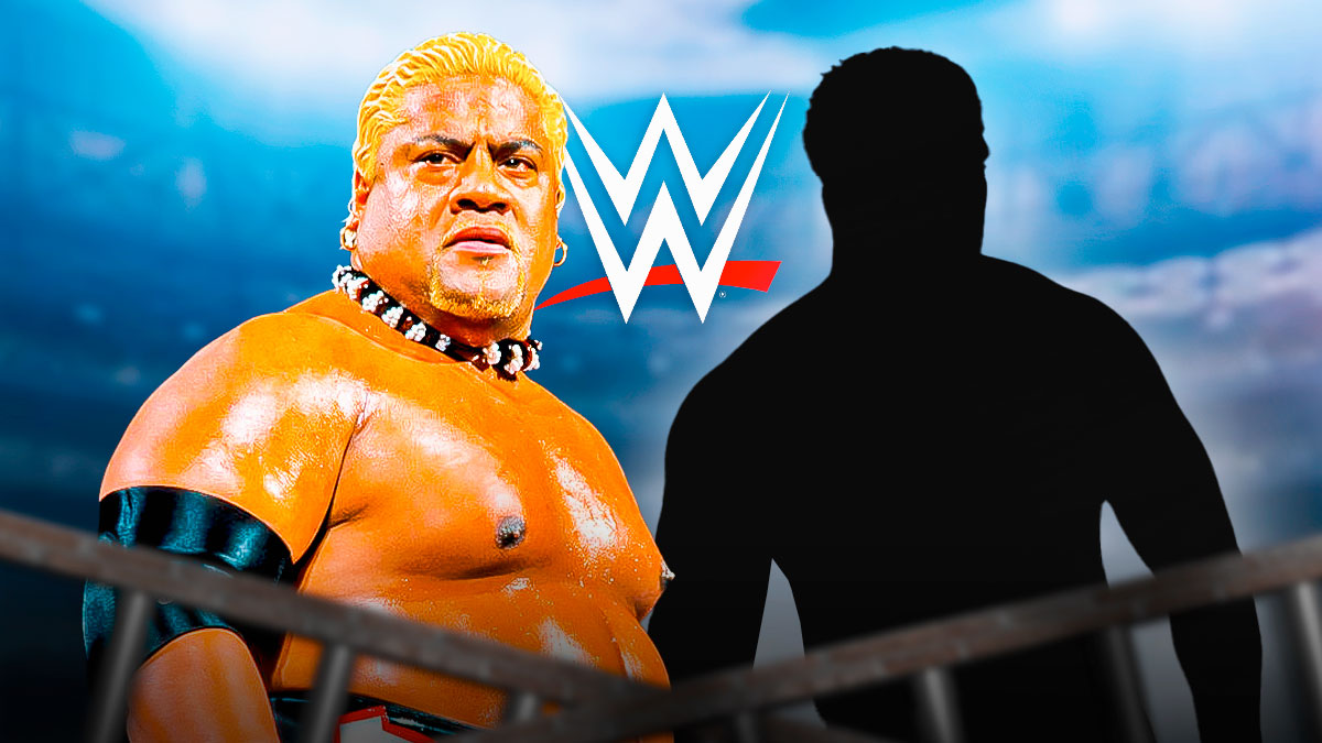 Rikishi next to the blacked-out silhouette of Zilla Fatu with the WWE logo as the background.