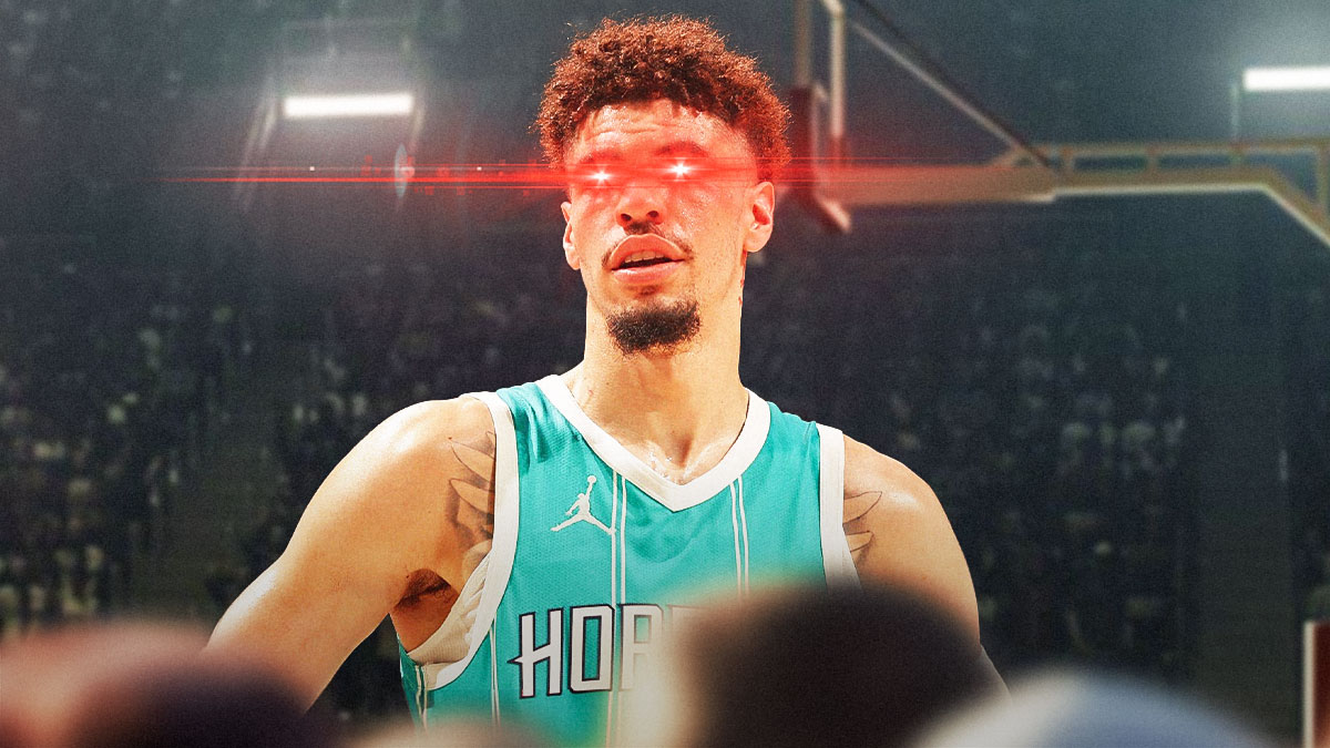 LaMelo Ball (Hornets) with woke eyes