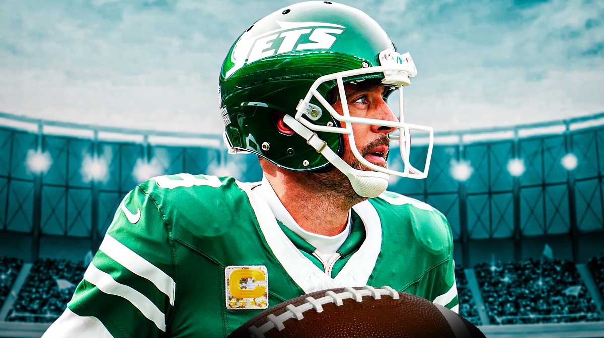 Aaron Rodgers in a Jets jersey.