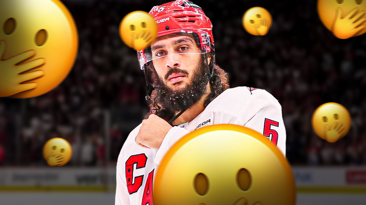 Hurricanes star Jalen Chatfield hilariously failed his pregame routine.