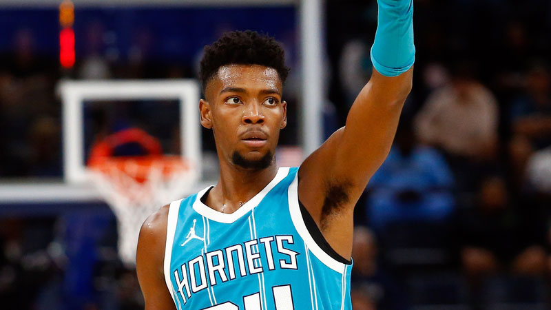 Charlotte Hornets forward Brandon Miller (24) reacts during the first half against the Memphis Grizzlies at FedExForum.