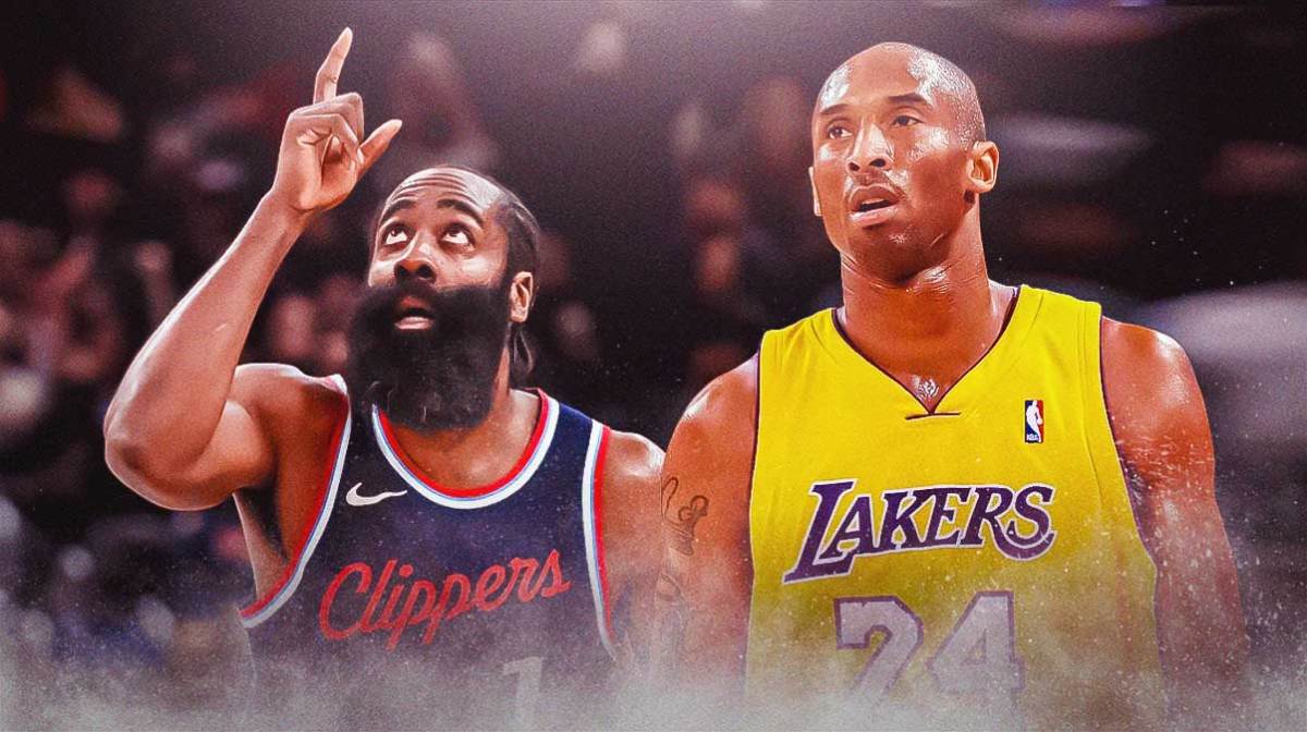 LA Clippers player James Harden alongside former NBA player Kobe Bryant, Wizards