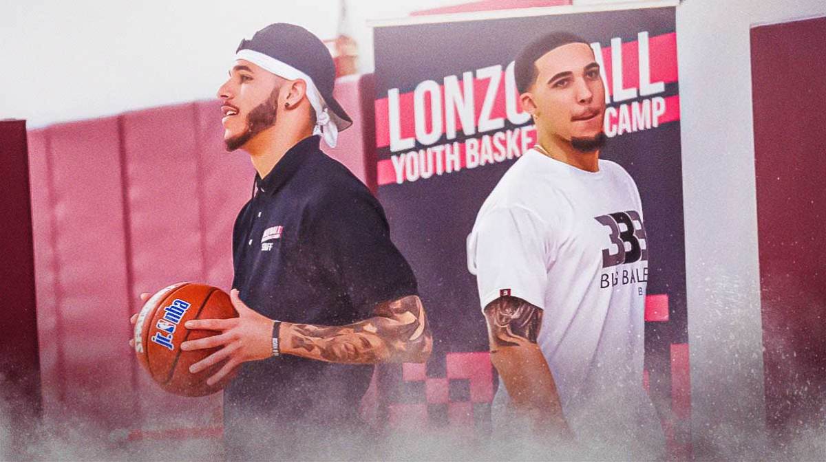 Chicago Bulls player Lonzo Ball alongside LiAngelo Ball