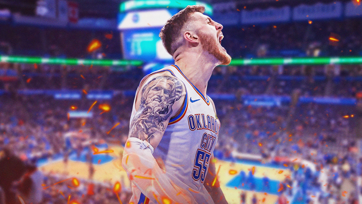 a fired-up Isaiah Hartenstein in Thunder uniform