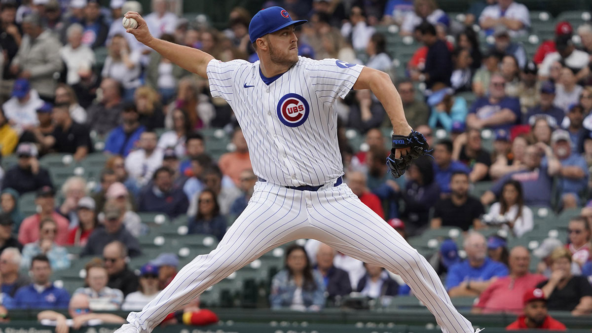 Chicago Cubs pitcher Jameson Taillon (50) throws the ball against the Cincinnati Reds during the first inning at Wrigley Field.