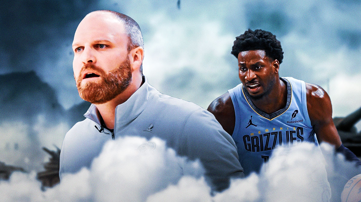Memphis Grizzlies head coach Taylor Jenkins and Jaren Jackson Jr.
