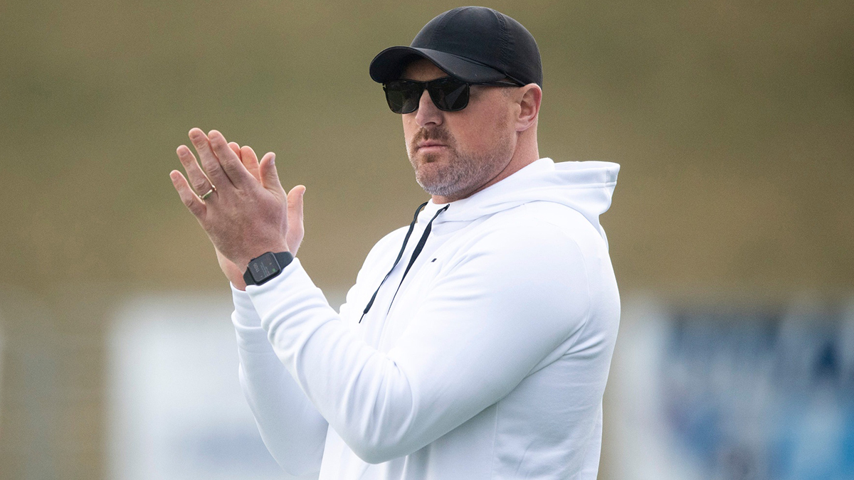 Jason Witten, an Elizabeth alum and former Tennessee Volunteer and Dallas Cowboy, watches from the sidelines during the TSSAA Class 4A BlueCross Bowl football game between Tullahoma and Elizabethton held at Finley Stadium in Chattanooga, Tenn., on Saturday, Dec. 4, 2021