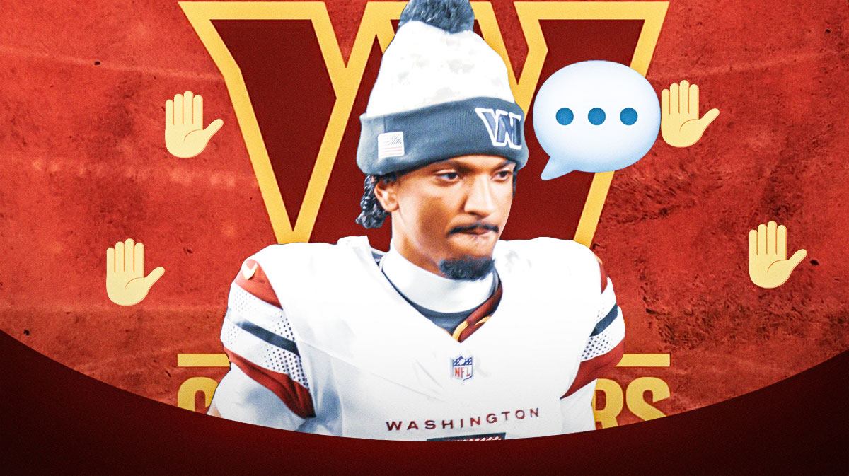 Hand Rip Commanders Commanders QB Jayden Daniels responds to hand injury that got super ...