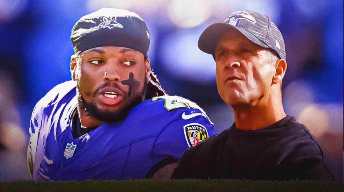 John Harbaugh and Derrick Henry.