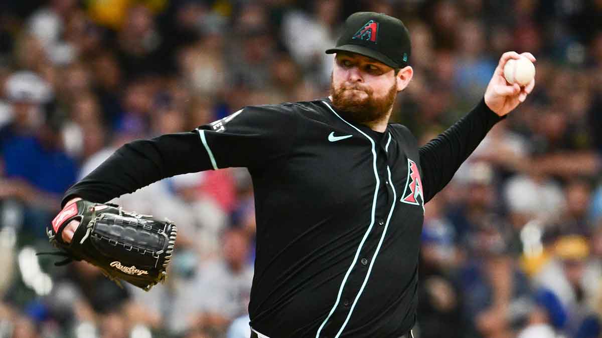 Arizona Diamondbacks starting pitcher Jordan Montgomery (52) pitches in the first inning against the Milwaukee Brewers at American Family Field. 