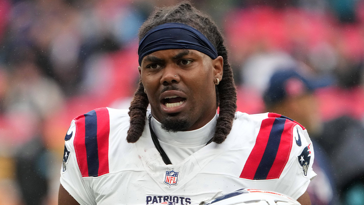 New England Patriots wide receiver K.J. Osborn (2) during an NFL International Series game against the Jacksonville Jaguars at Wembley Stadium.