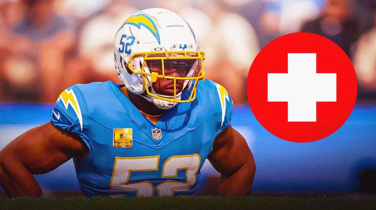 Khalil Mack (Chargers) with medical cross symbol