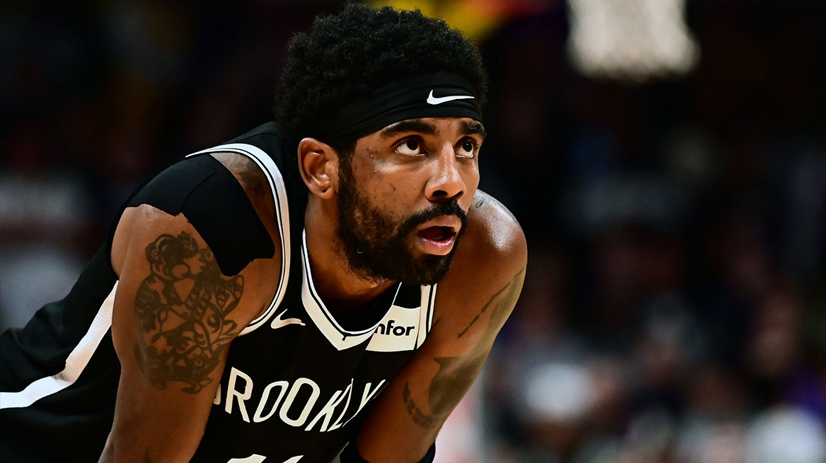 Brooklyn Nets guard Kyrie Irving (11) during the second half against the Denver Nuggets at the Pepsi Center. 