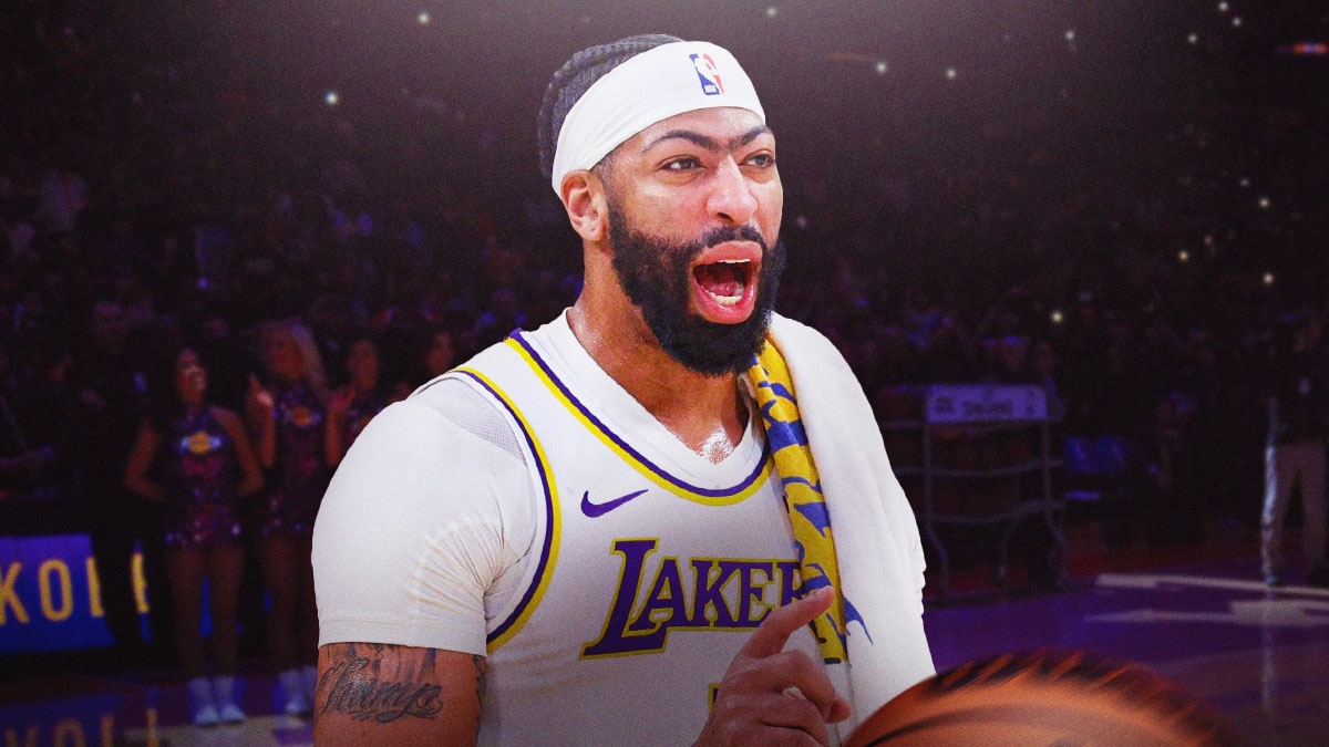 Lakers' Anthony Davis screaming in celebration