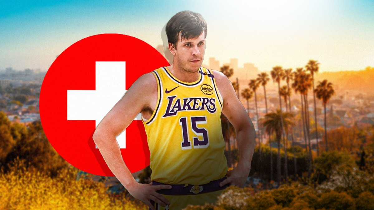Lakers' Austin Reaves with medical Red Cross symbol