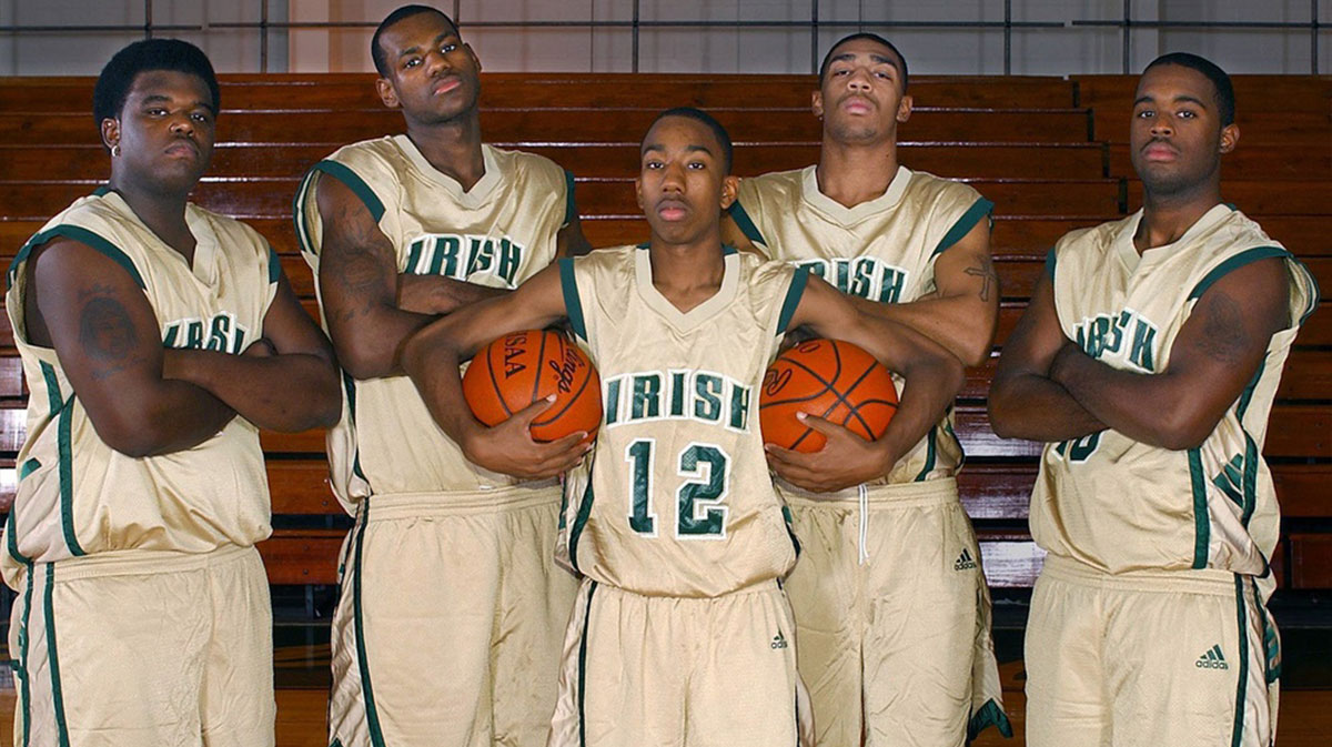 St. Vincent-St. Mary seniors Sian Cotton, LeBron James, Dru Joyce III, Romeo Travis and Willie McGee pose on photo day in November 2002. The Rise Of A Star